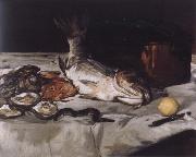 Edouard Manet Style life with carp and oysters oil on canvas